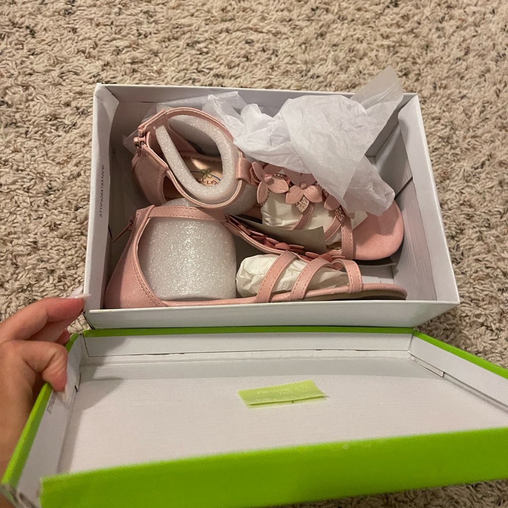 Pink Glitter Kids Sandals